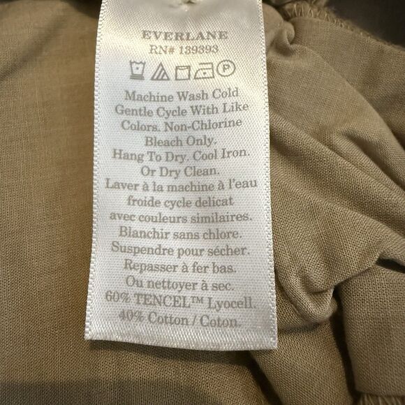 EVERLANE The Way High Drape Trouser Pants Womens Size 0 Short Beige Relaxed - Picture 12 of 13